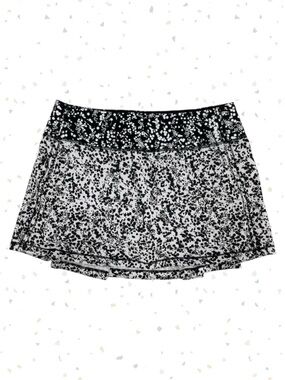 Lululemon Pace Rival Skirt Black White Active Tennis Pickleball Skort 4